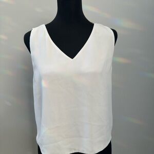Babaton Aritzia White V-Neck Tank Top